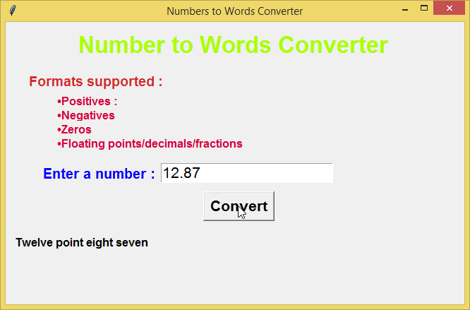 Number To Words Converter App Using Tkinter In Python With Source Code